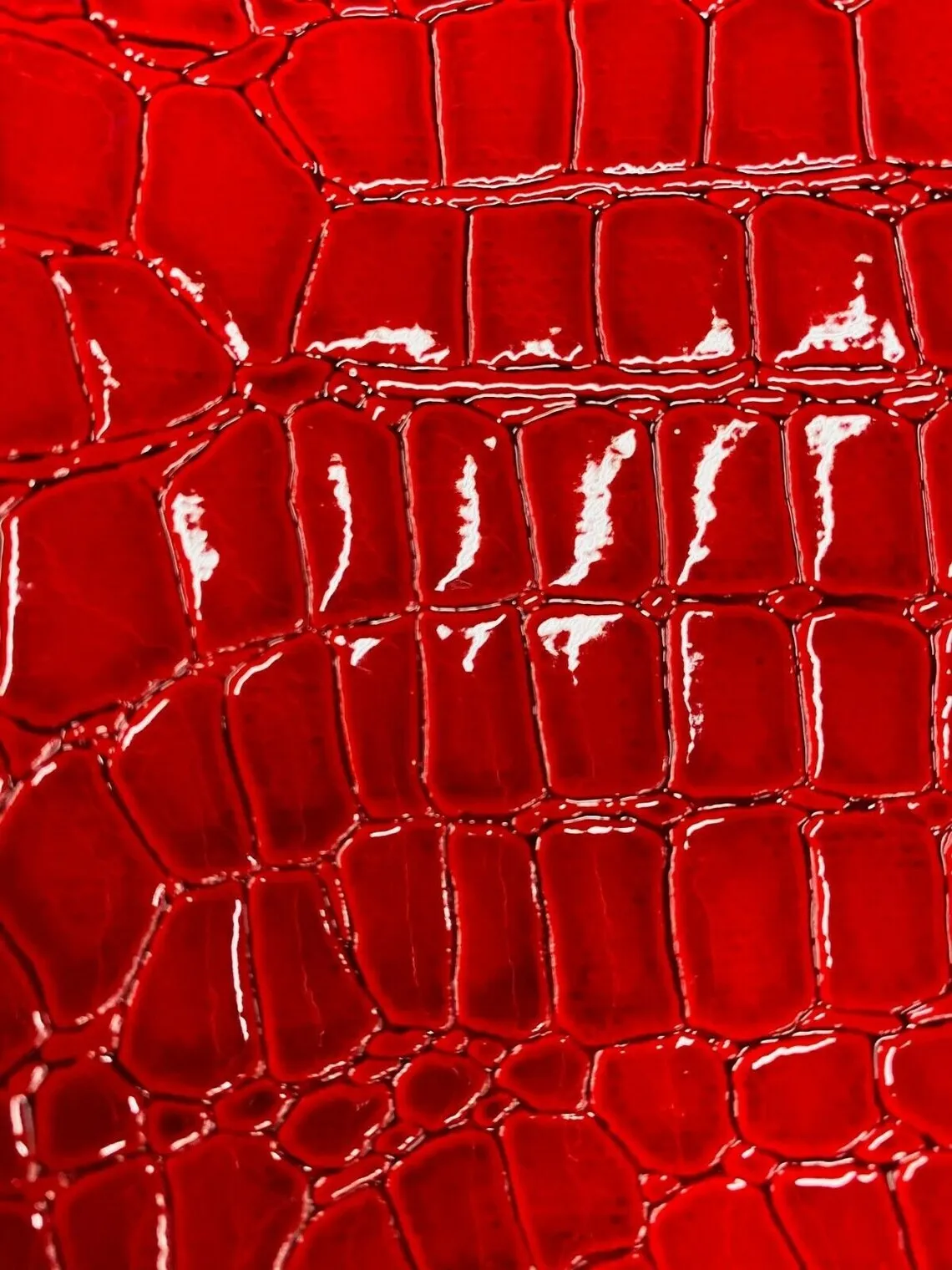 Shiny Alligator Print Vinyl  Fabric - 54" Width Realistic Faux Leather Sold By The Yard (Pick A Color)