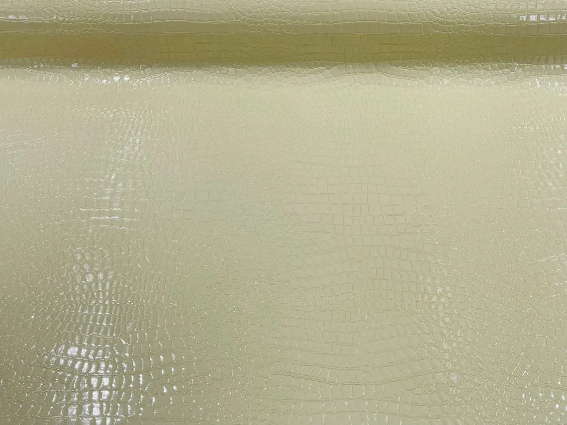 Shiny Alligator Print Vinyl  Fabric - 54" Width Realistic Faux Leather Sold By The Yard (Pick A Color)