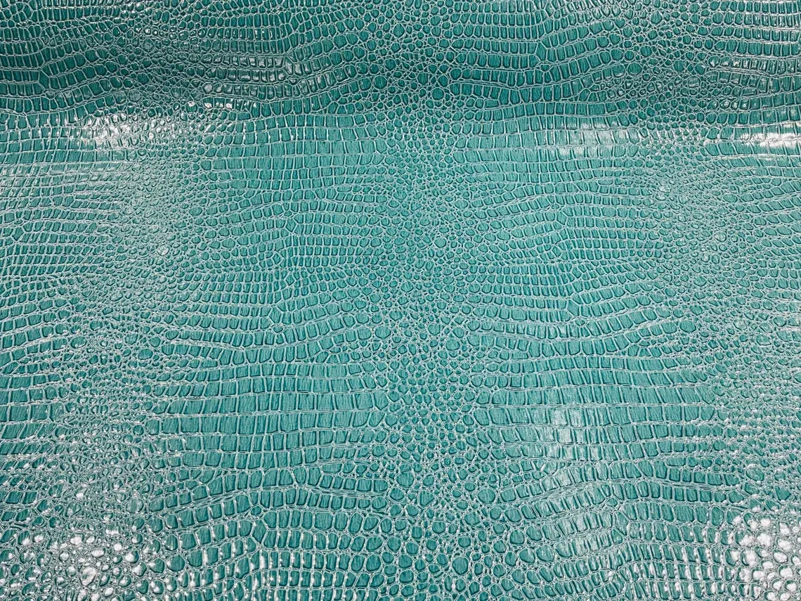 Shiny Alligator Print Vinyl  Fabric - 54" Width Realistic Faux Leather Sold By The Yard (Pick A Color)