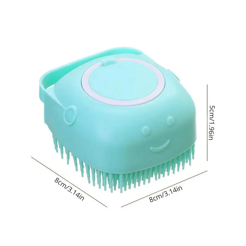 Soft Silicone Pet Bathing Brush – Shampoo Dispenser & Massager for Dogs and Cats