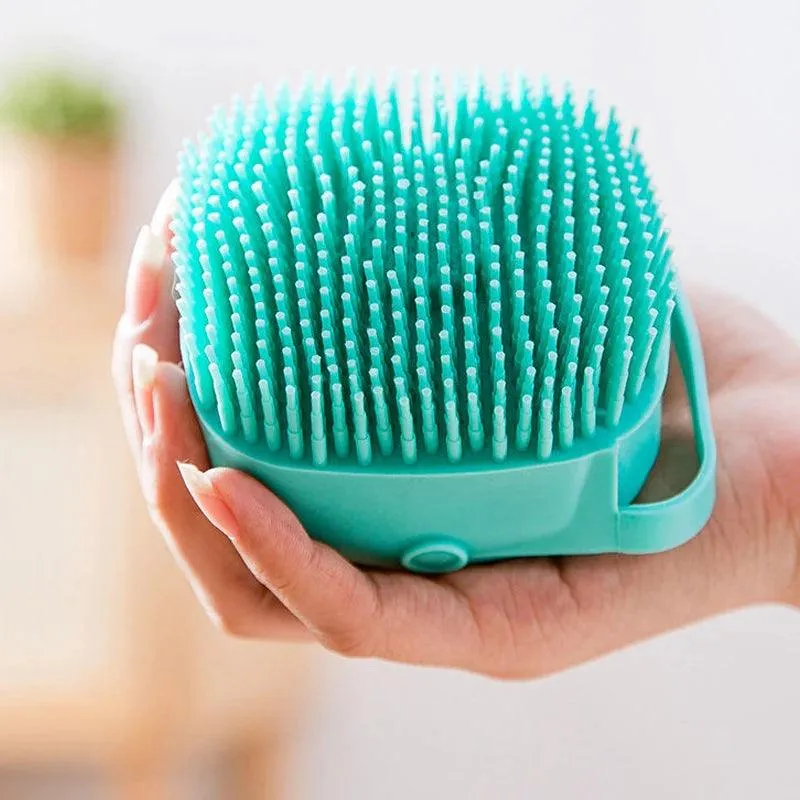 Soft Silicone Pet Bathing Brush – Shampoo Dispenser & Massager for Dogs and Cats