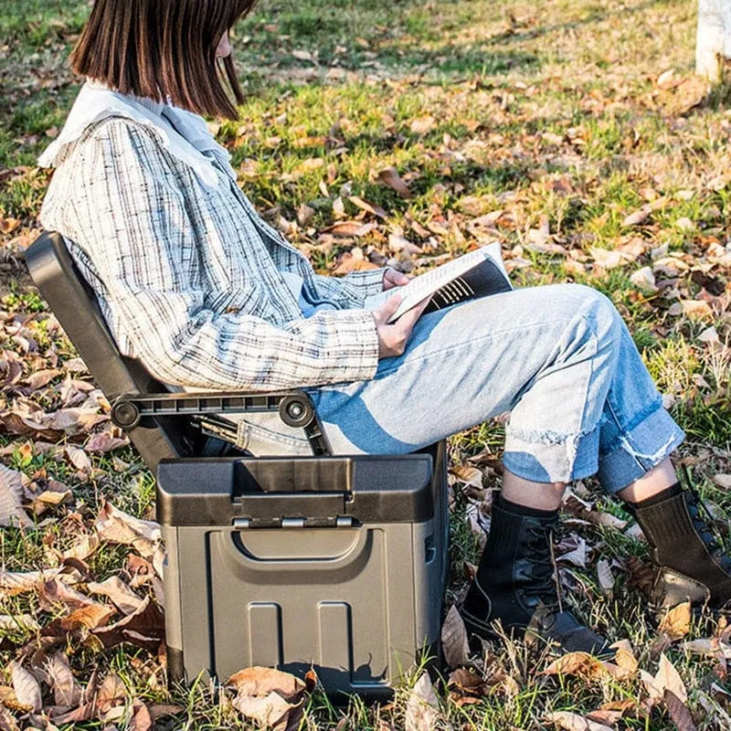StowChair: Designer Outdoor Camping Folding Chair with Built-in Storage Box