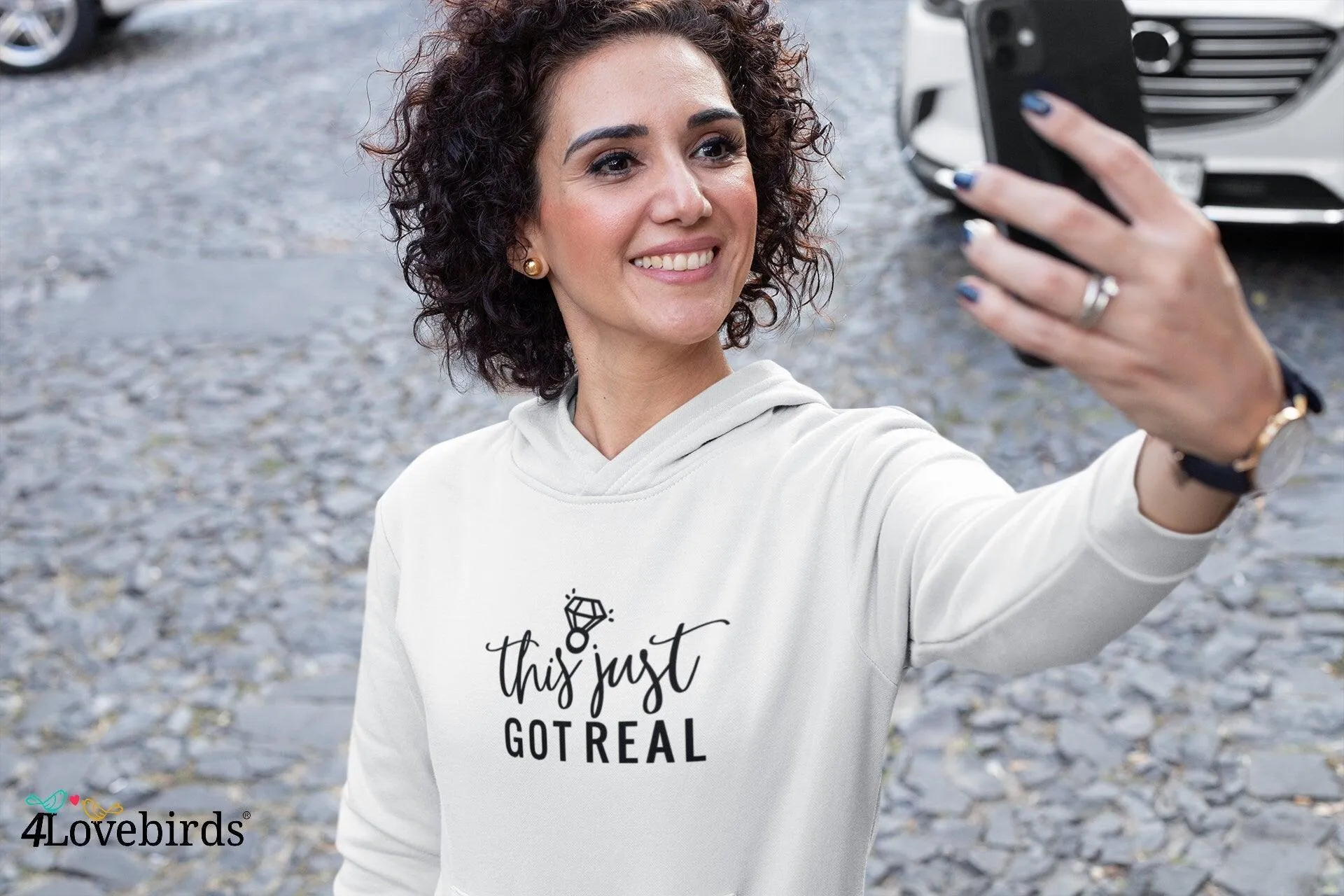 This just got real Hoodie, Marriage T-shirt, Honeymoon Sweatshirt, Gift for Couple, Cute Married Couple Longsleeve, Just married