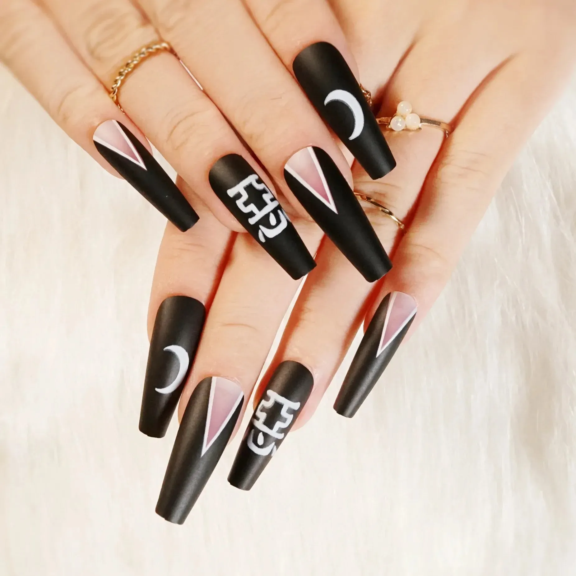 Toleet-Helloween sminken 24P/Set Halloween Fake Nails Art Ghost Face Pumpkin Spooky Designer Girls Party Press on Nail Tips Wearable Stick on Nails False