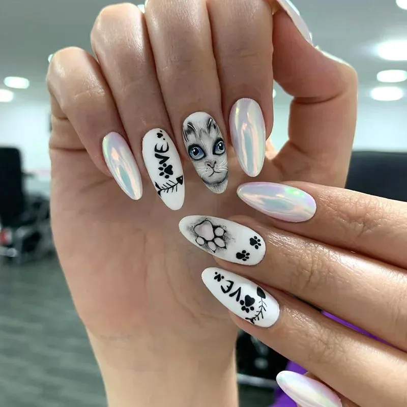 Toleet-Helloween sminken 24P/Set Halloween Fake Nails Art Ghost Face Pumpkin Spooky Designer Girls Party Press on Nail Tips Wearable Stick on Nails False