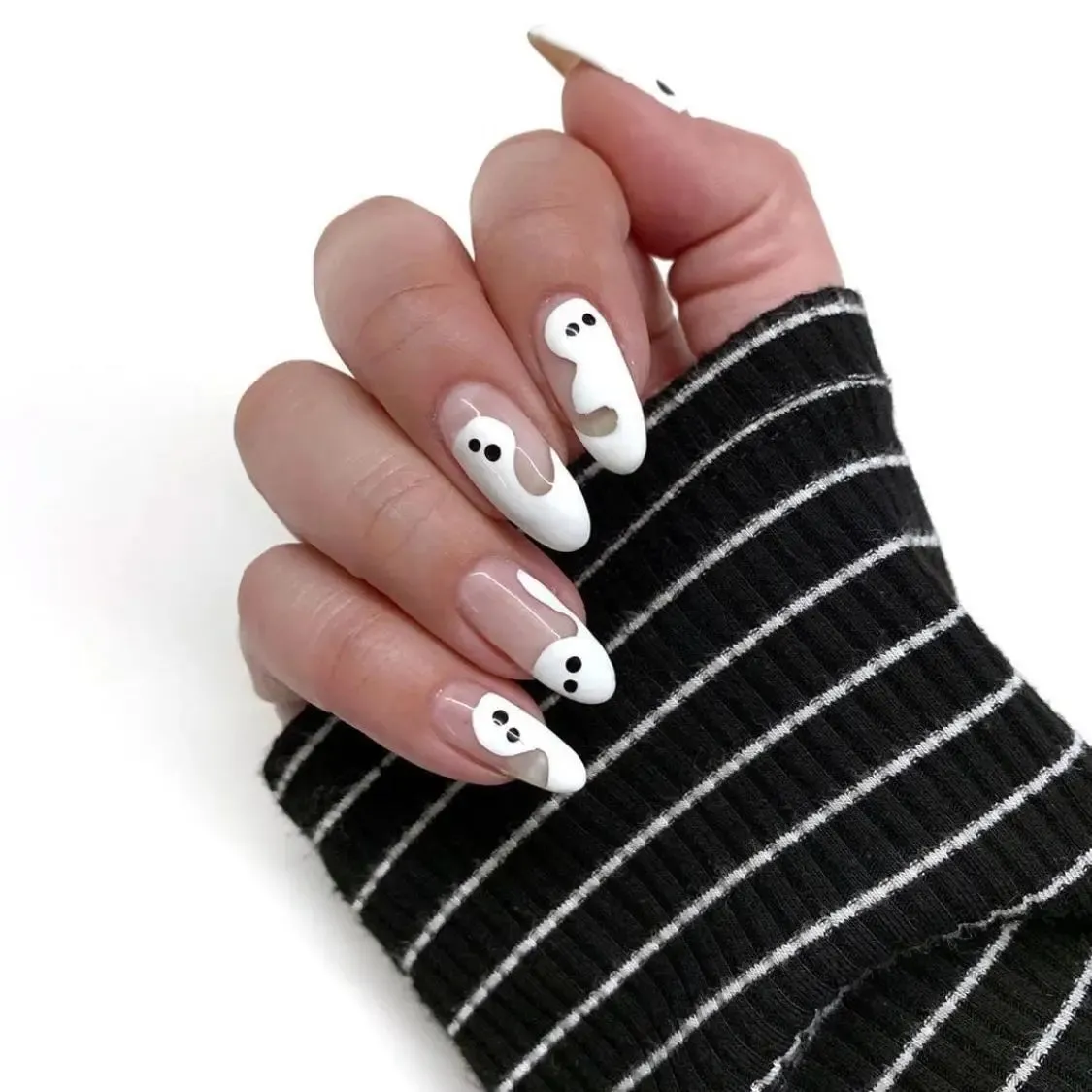 Toleet-Helloween sminken 24P/Set Halloween Fake Nails Art Ghost Face Pumpkin Spooky Designer Girls Party Press on Nail Tips Wearable Stick on Nails False
