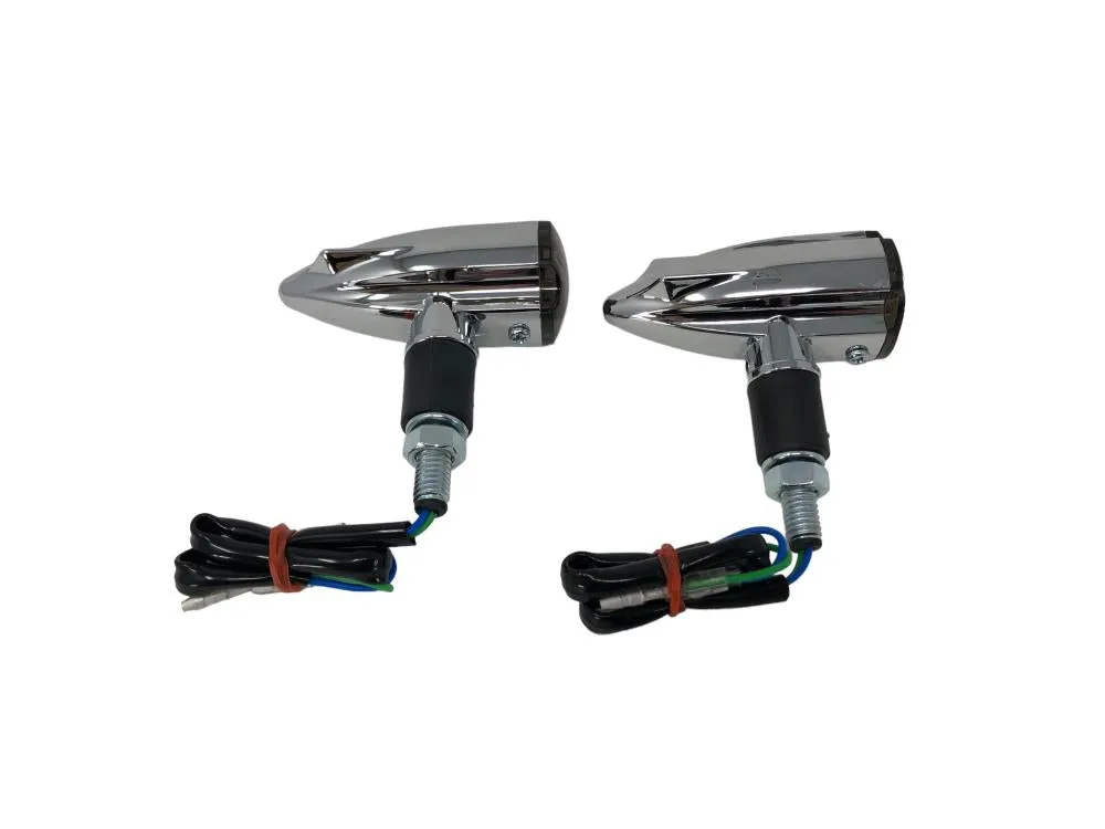Turn Signal Set (2) Stream LED - Chrome, Smoke Lens - Highway Hawk H68-676