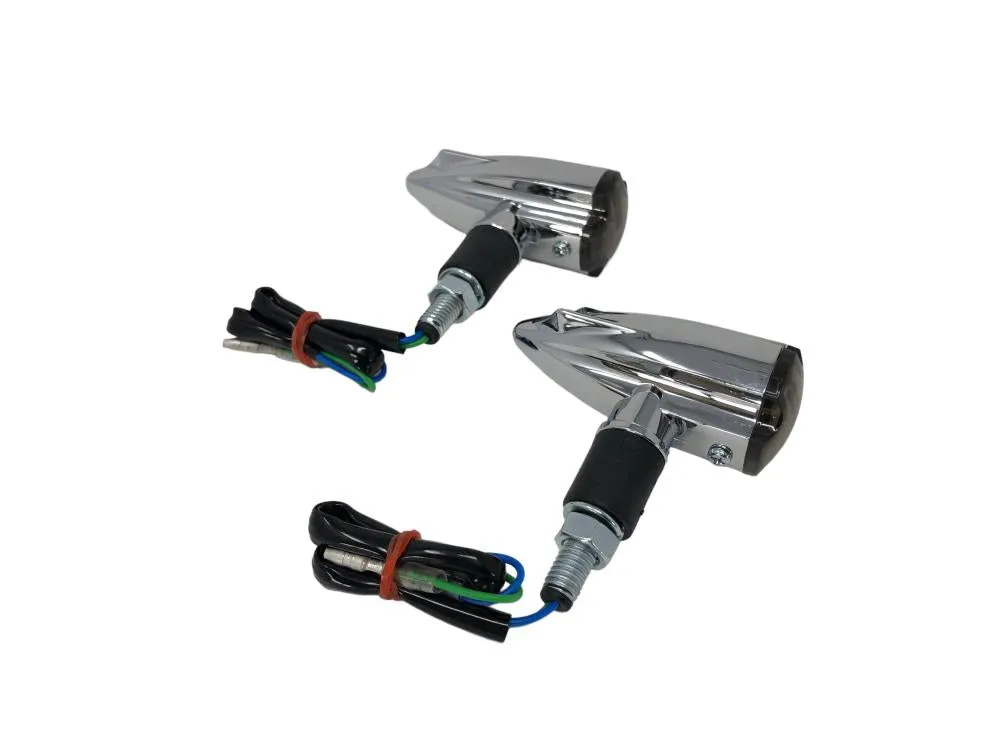 Turn Signal Set (2) Stream LED - Chrome, Smoke Lens - Highway Hawk H68-676