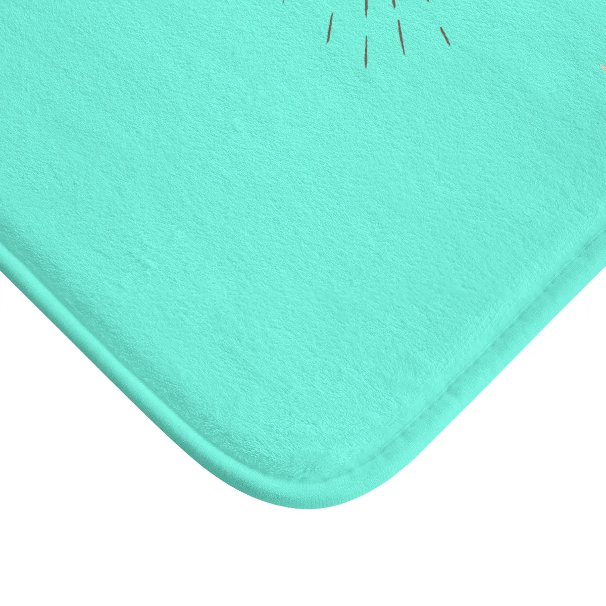 Turquoise Blue Motivational Bath Mat, "Time Is An Illusion", Inspirational Quote Printed Bath Mat- Printed in USA