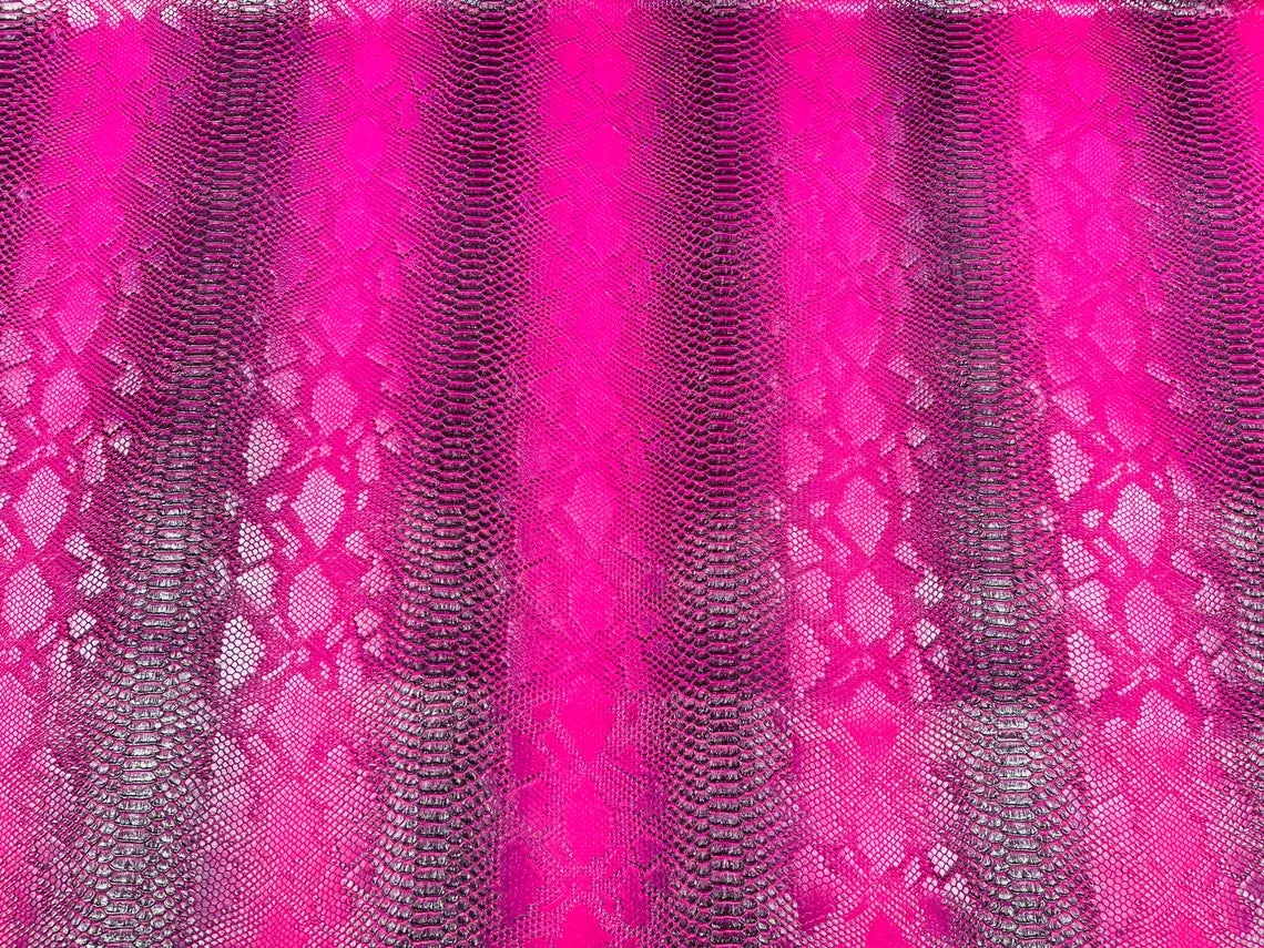 Viper Snake Print Vinyl  Fabric - 54" Width Faux Leather Sold By The Yard (Pick A Color)