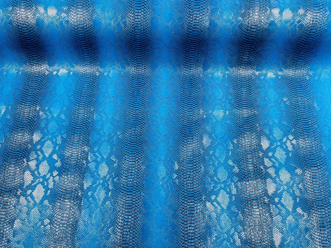 Viper Snake Print Vinyl  Fabric - 54" Width Faux Leather Sold By The Yard (Pick A Color)
