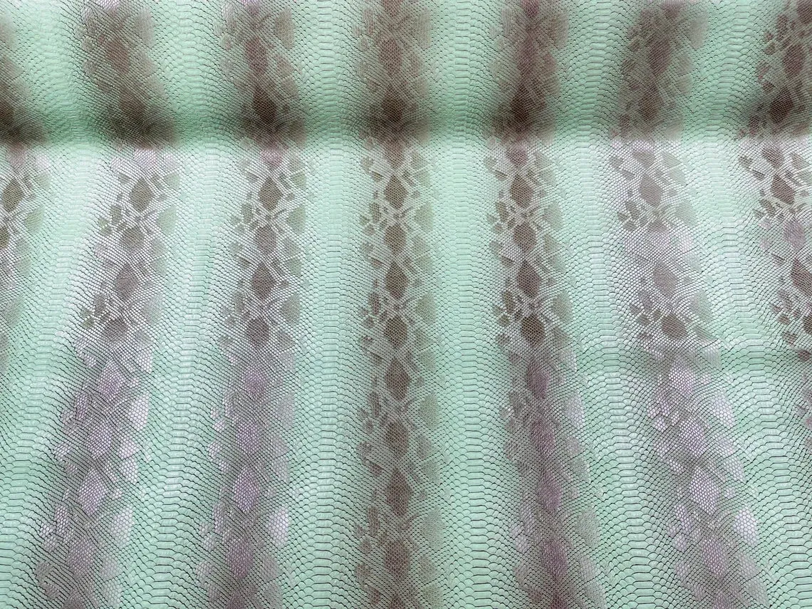 Viper Snake Print Vinyl  Fabric - 54" Width Faux Leather Sold By The Yard (Pick A Color)
