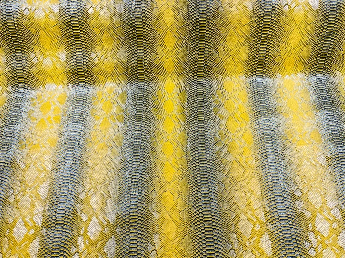 Viper Snake Print Vinyl  Fabric - 54" Width Faux Leather Sold By The Yard (Pick A Color)