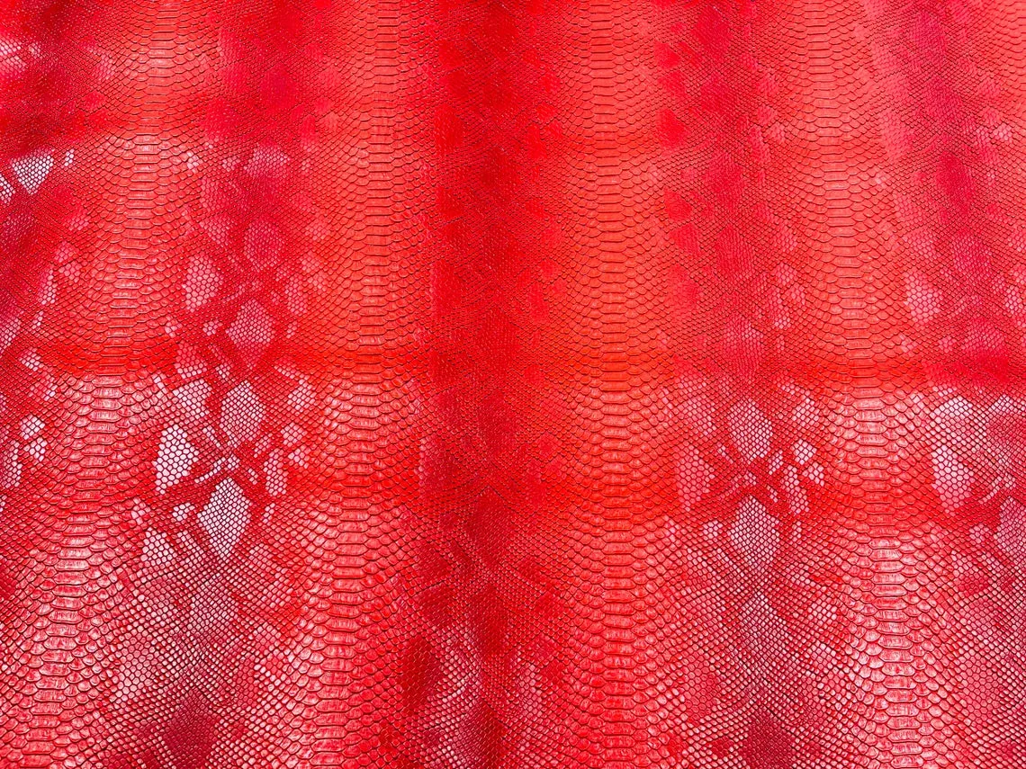 Viper Snake Print Vinyl  Fabric - 54" Width Faux Leather Sold By The Yard (Pick A Color)