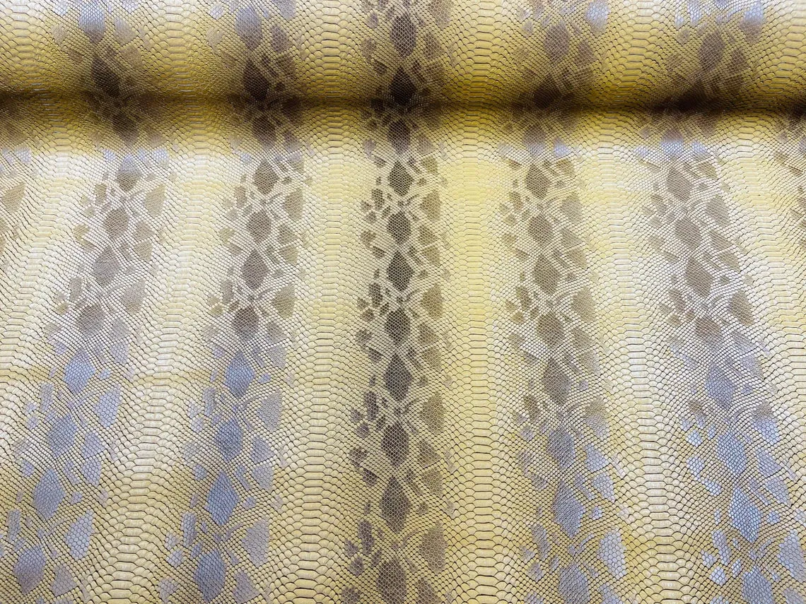 Viper Snake Print Vinyl  Fabric - 54" Width Faux Leather Sold By The Yard (Pick A Color)