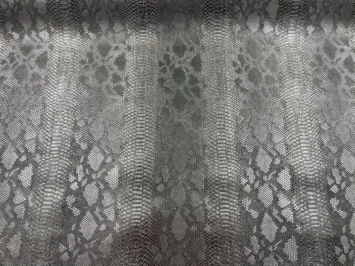 Viper Snake Print Vinyl  Fabric - 54" Width Faux Leather Sold By The Yard (Pick A Color)