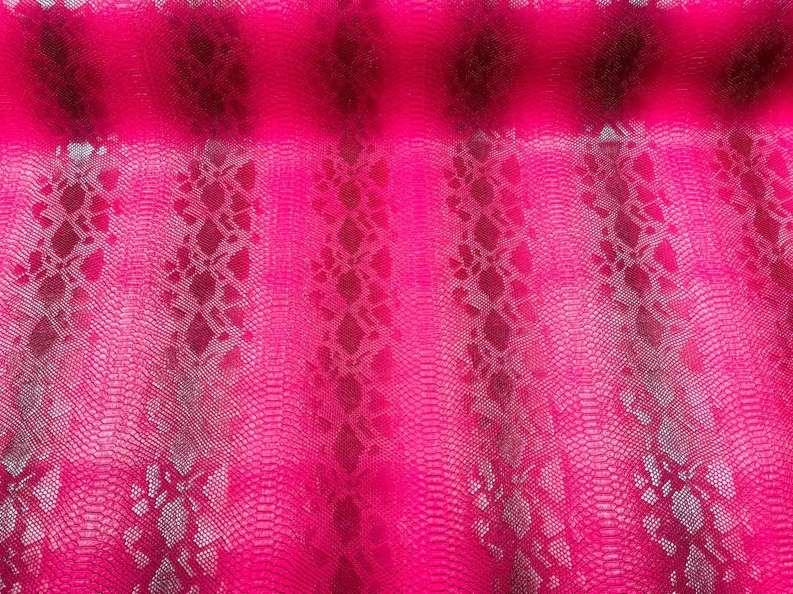 Viper Snake Print Vinyl  Fabric - 54" Width Faux Leather Sold By The Yard (Pick A Color)