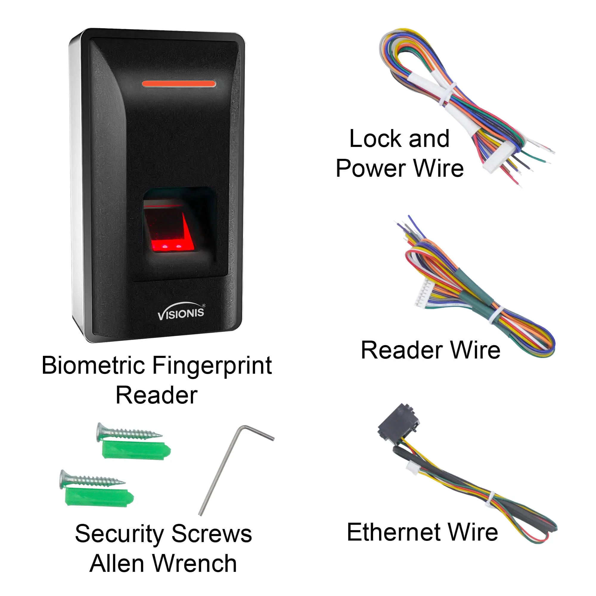 VIS-3031 – Indoor Access Control Biometric Fingerprint Reader/Card Reader Standalone   TCP/IP   Wiegand 26   3000 EM Cards Or Fingerprints   Time And Attendance
