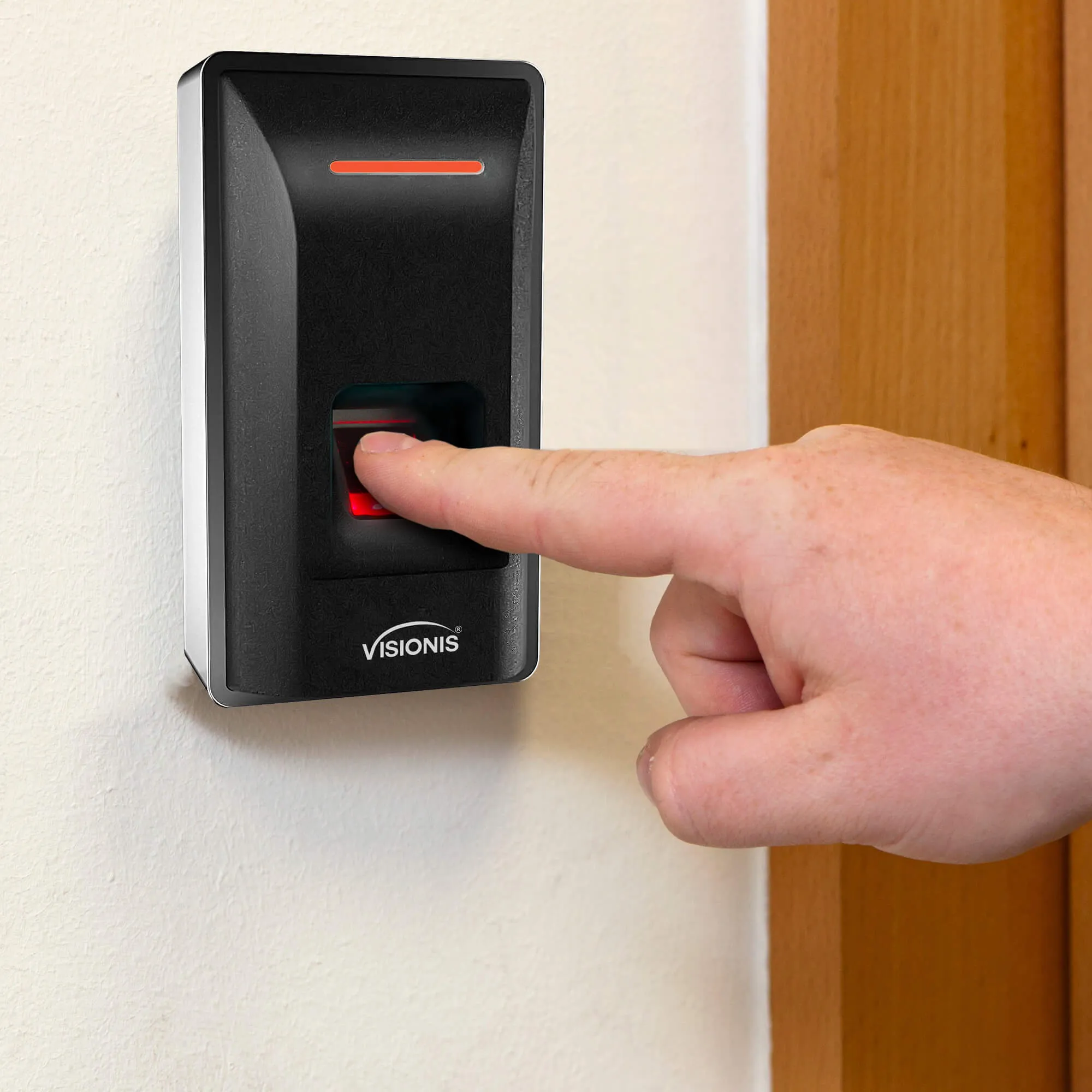 VIS-3031 – Indoor Access Control Biometric Fingerprint Reader/Card Reader Standalone   TCP/IP   Wiegand 26   3000 EM Cards Or Fingerprints   Time And Attendance
