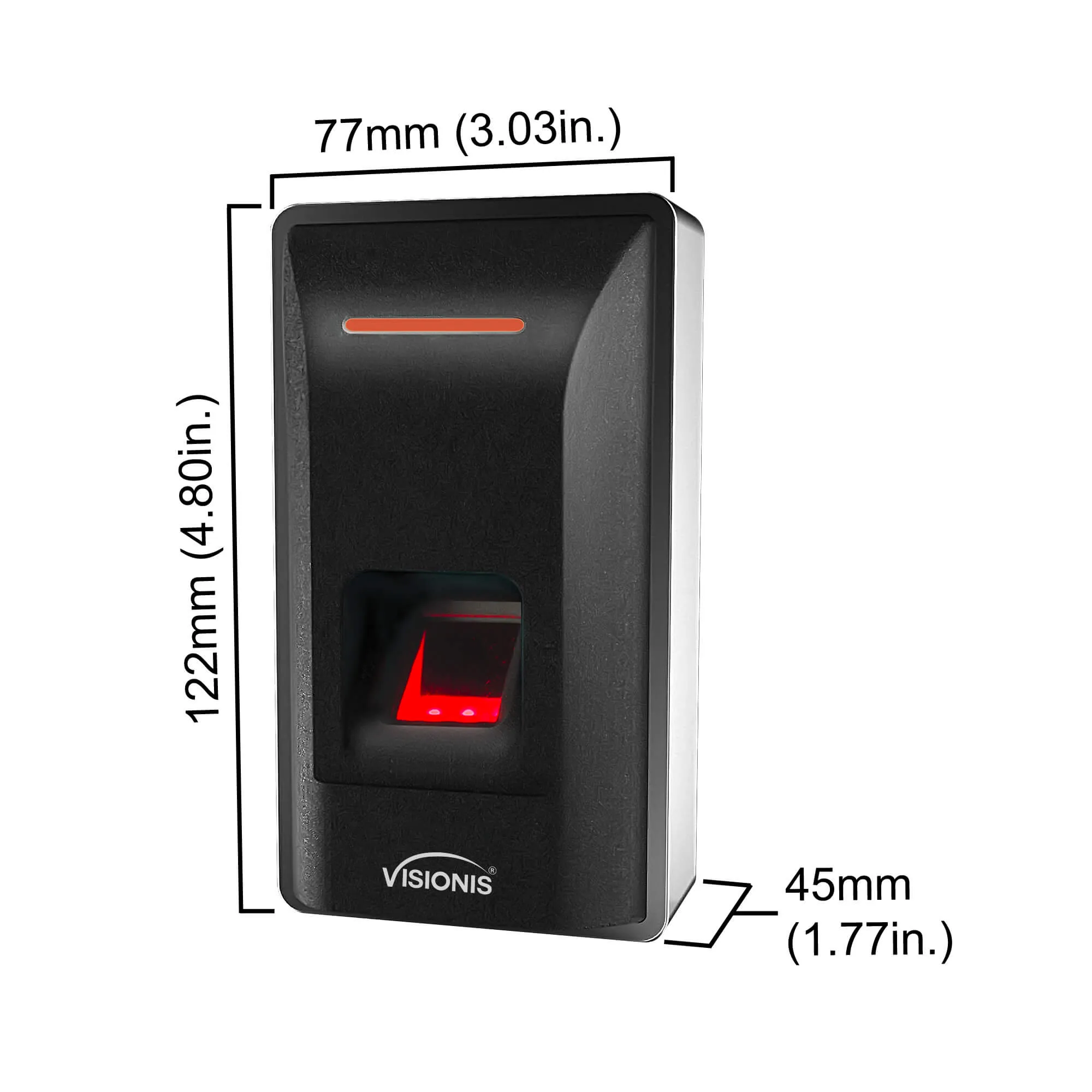 VIS-3031 – Indoor Access Control Biometric Fingerprint Reader/Card Reader Standalone   TCP/IP   Wiegand 26   3000 EM Cards Or Fingerprints   Time And Attendance