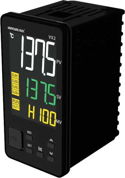 VX2-USND-A2CH1, Temp Controller, 48x96mm, 24VDC, Multirange Input, SSR Output, 2 Alarms