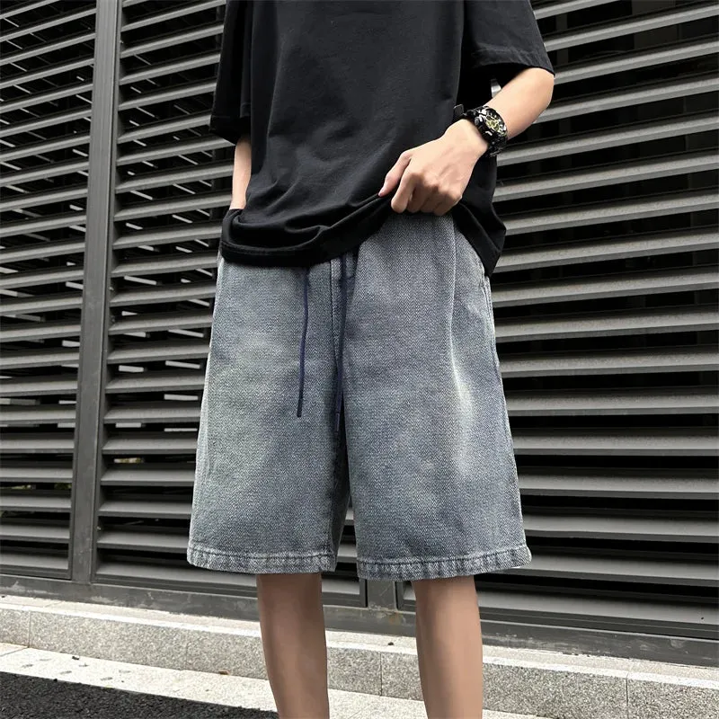 Wiaofellas  -  Men Summer Fashion Streetwear Thin Loose Jean Shorts Male Baggy Pockets Denim Shorts Mens Solid Color Casual Shorts G216