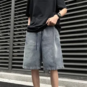Wiaofellas  -  Men Summer Fashion Streetwear Thin Loose Jean Shorts Male Baggy Pockets Denim Shorts Mens Solid Color Casual Shorts G216