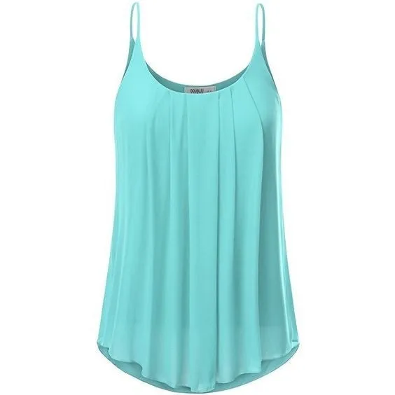 Women's Fashion Plus Size Sleeveless O-neck Pure Color Casual Loose Chiffon Tops WZC6598