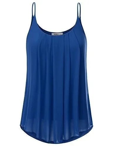 Women's Fashion Plus Size Sleeveless O-neck Pure Color Casual Loose Chiffon Tops WZC6598