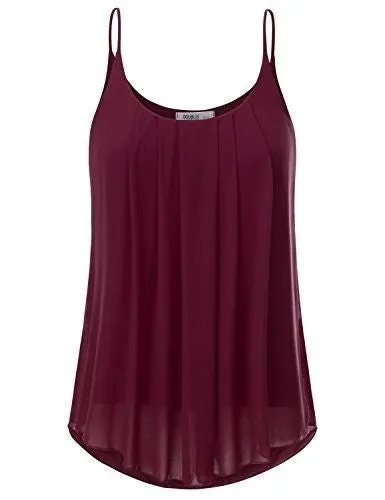 Women's Fashion Plus Size Sleeveless O-neck Pure Color Casual Loose Chiffon Tops WZC6598