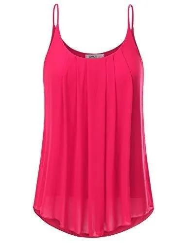 Women's Fashion Plus Size Sleeveless O-neck Pure Color Casual Loose Chiffon Tops WZC6598